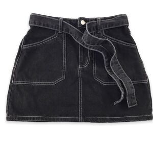 Forever 21 black denim mini skirt‎